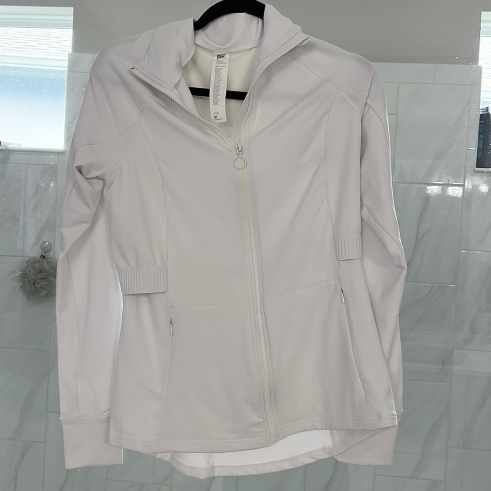 Fabletics white zip up jacket